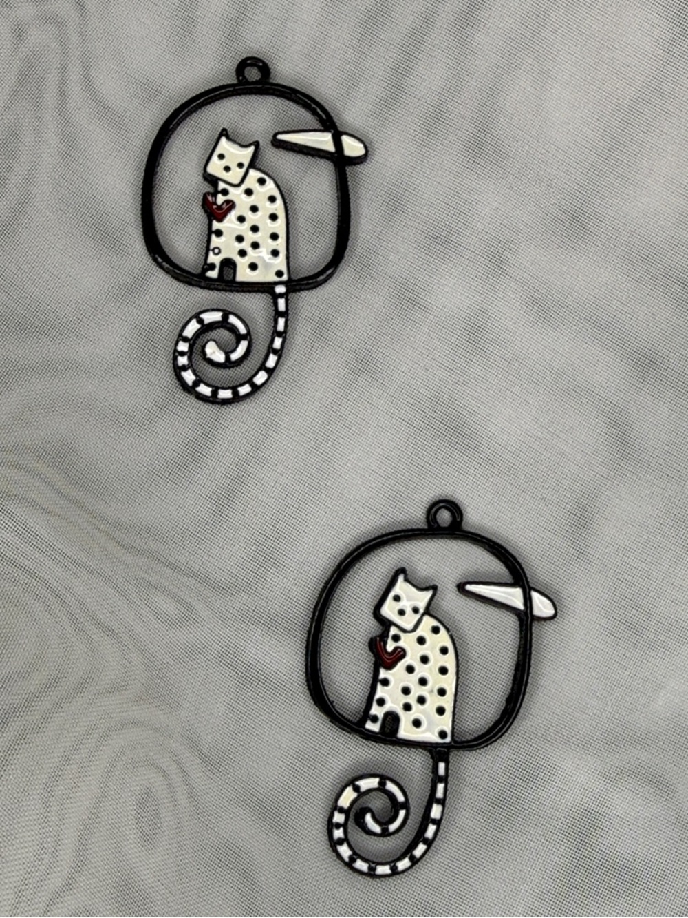 Cat Pendants Pair